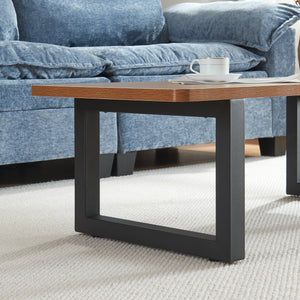 Set di 2 Gambe Quadrate Lunderskov per Mobili 'Fai da Te' - Altezza 35 cm - Acciaio Nero [en.casa]