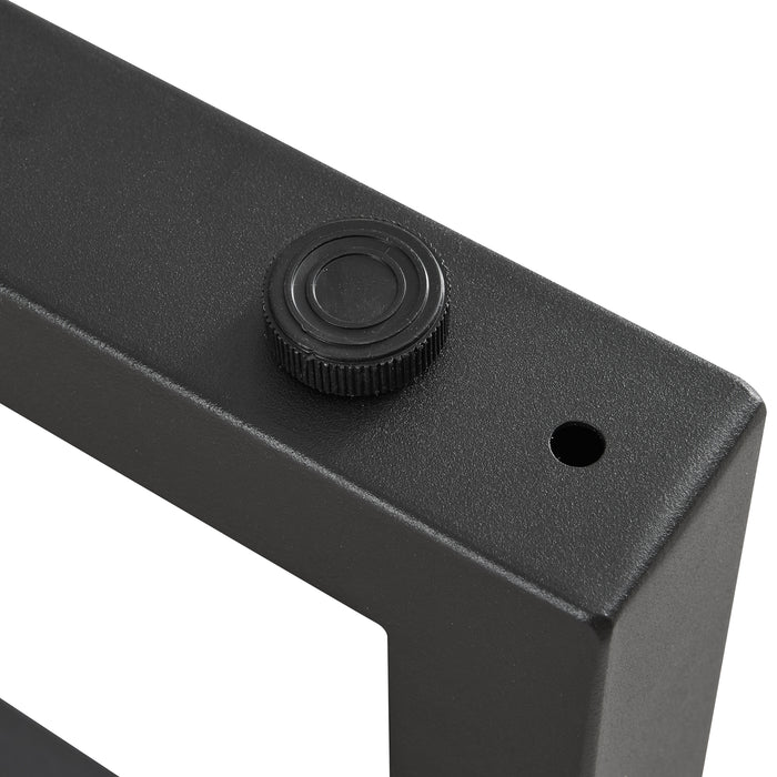 Set di 2 Gambe Quadrate Lunderskov per Mobili 'Fai da Te' - Altezza 35 cm - Acciaio Nero [en.casa]