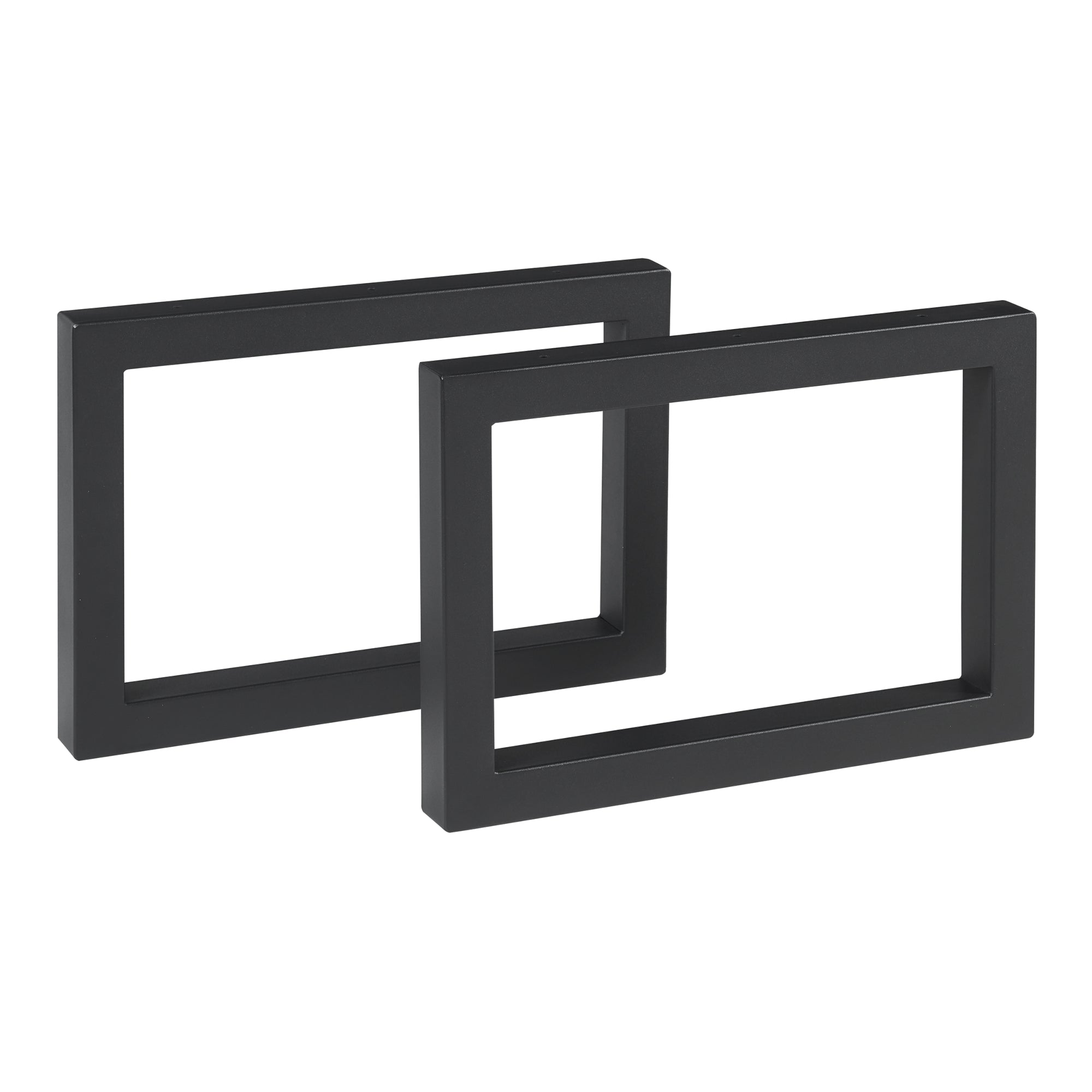 Set di 2 Gambe Quadrate Lunderskov per Mobili 'Fai da Te' - Altezza 35 cm - Acciaio Nero [en.casa]