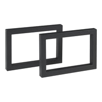 Set di 2 Gambe Quadrate Lunderskov per Mobili 'Fai da Te' - Altezza 35 cm - Acciaio Nero [en.casa]
