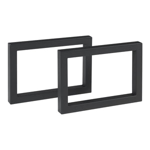 Set di 2 Gambe Quadrate Lunderskov per Mobili 'Fai da Te' - Altezza 35 cm - Acciaio Nero [en.casa]