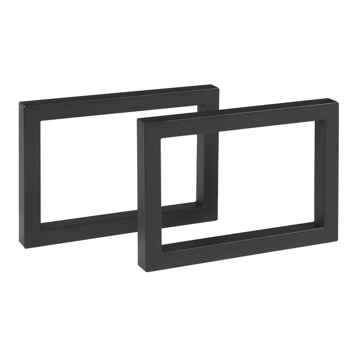 Set di 2 Gambe Quadrate Lunderskov per Mobili 'Fai da Te' - Altezza 35 cm - Acciaio Nero [en.casa]