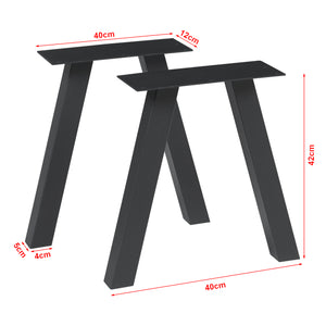 Set di 2 Gambe Mariager per Mobili 'Fai da Te' - Altezza 42 cm - Acciaio Nero [en.casa]