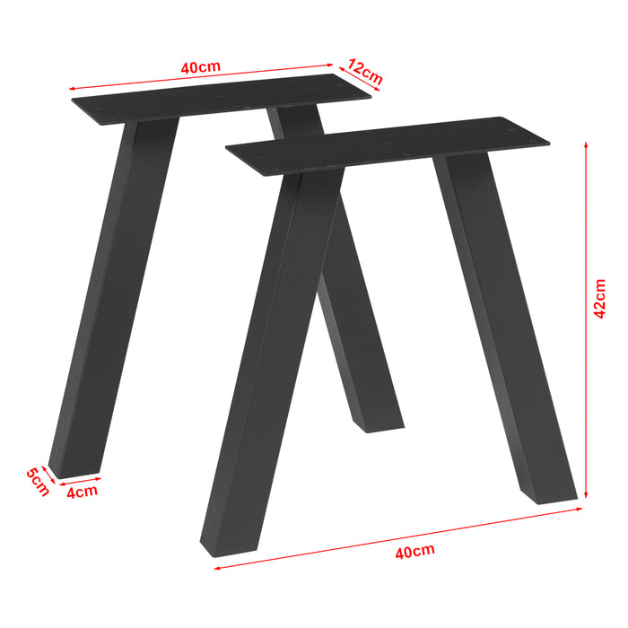 Set di 2 Gambe Mariager per Mobili 'Fai da Te' - Altezza 42 cm - Acciaio Nero [en.casa]