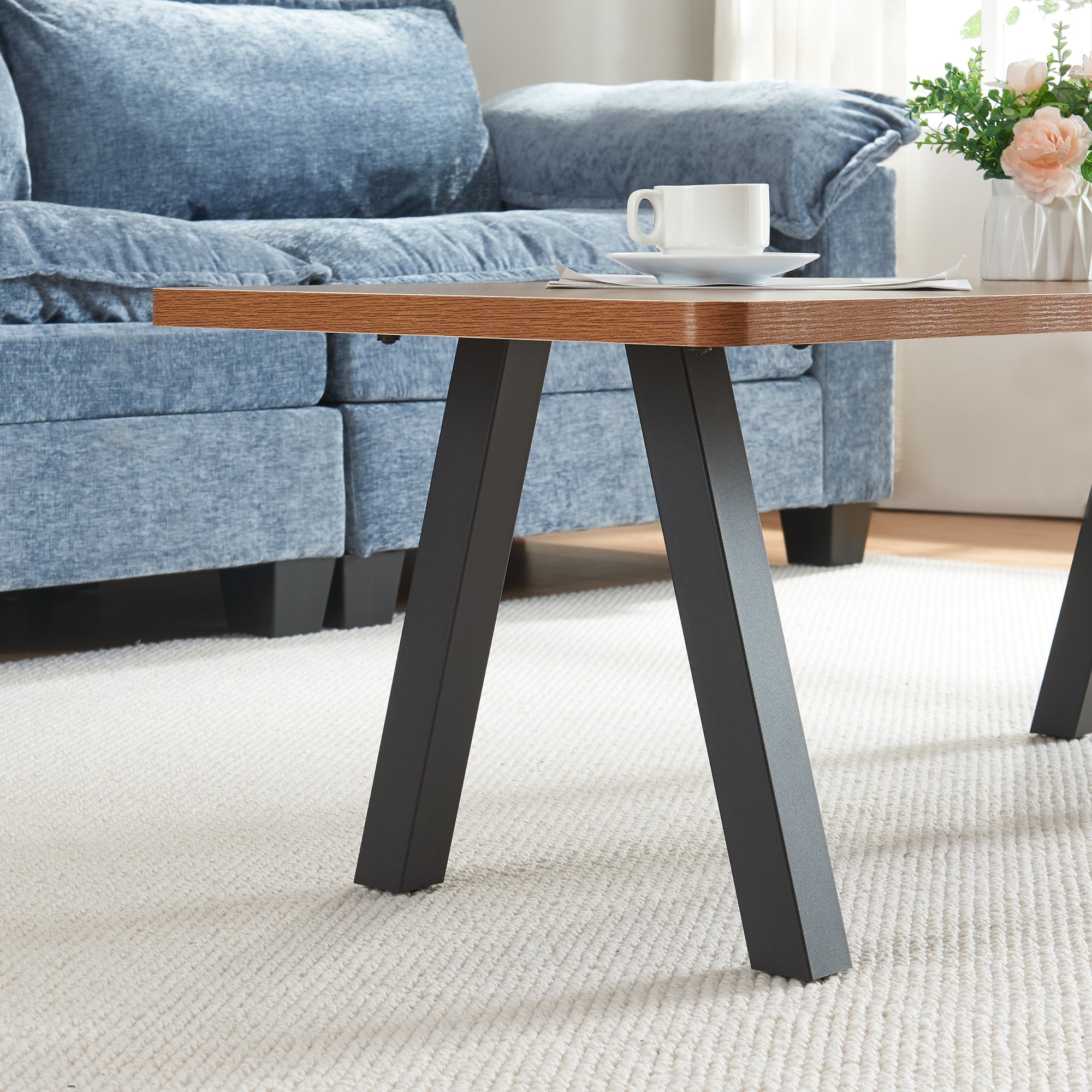 Set di 2 Gambe Mariager per Mobili 'Fai da Te' - Altezza 42 cm - Acciaio Nero [en.casa]