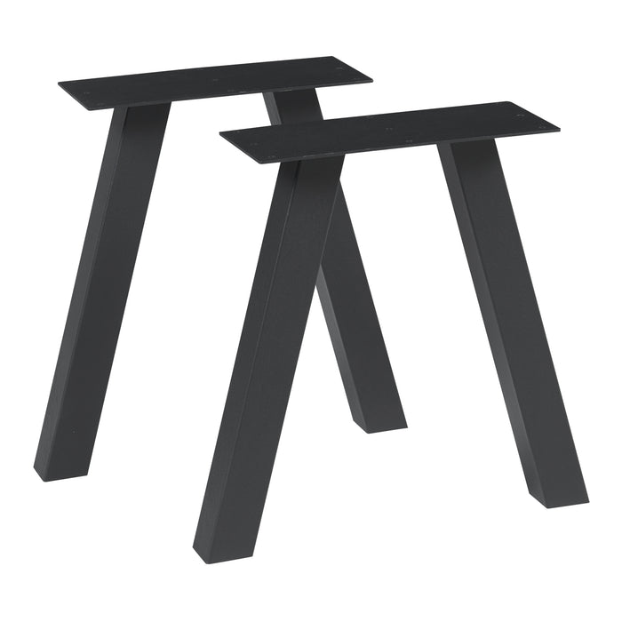 Set di 2 Gambe Mariager per Mobili 'Fai da Te' - Altezza 42 cm - Acciaio Nero [en.casa]