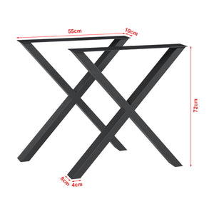 Set di 2 Gambe a Forma di X Maribo per Mobili 'Fai da Te' - Altezza 72 cm - Acciaio Nero [en.casa]