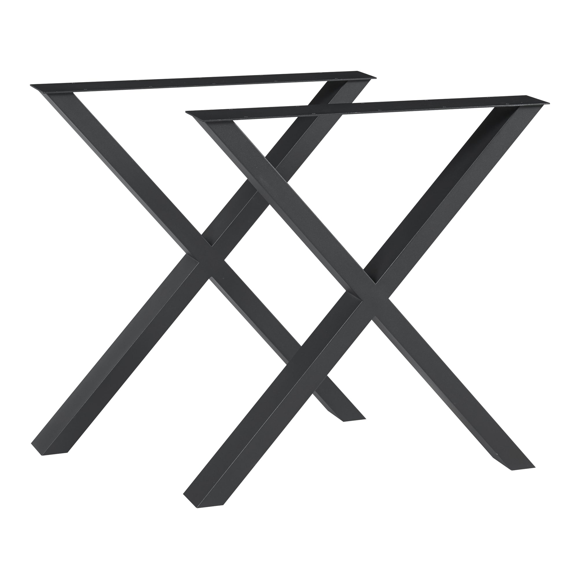 Set di 2 Gambe a Forma di X Maribo per Mobili 'Fai da Te' - Altezza 72 cm - Acciaio Nero [en.casa]
