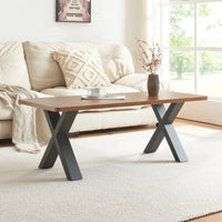 Set di 2 Gambe a Forma di X Maribo per Mobili 'Fai da Te' - Altezza 42 cm - Acciaio Nero [en.casa]