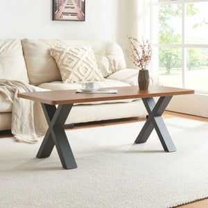 Set di 2 Gambe a Forma di X Maribo per Mobili 'Fai da Te' - Altezza 42 cm - Acciaio Nero [en.casa]