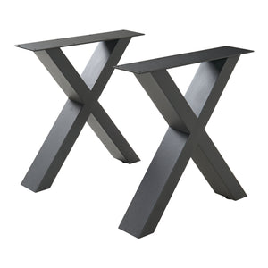 Set di 2 Gambe a Forma di X Maribo per Mobili 'Fai da Te' - Altezza 42 cm - Acciaio Nero [en.casa]