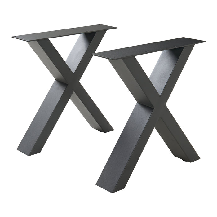 Set di 2 Gambe a Forma di X Maribo per Mobili 'Fai da Te' - Altezza 42 cm - Acciaio Nero [en.casa]