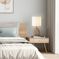 Lampada da Comodino Alfreton con Paralume Cilindrico in Tessuto Bianco lux.pro