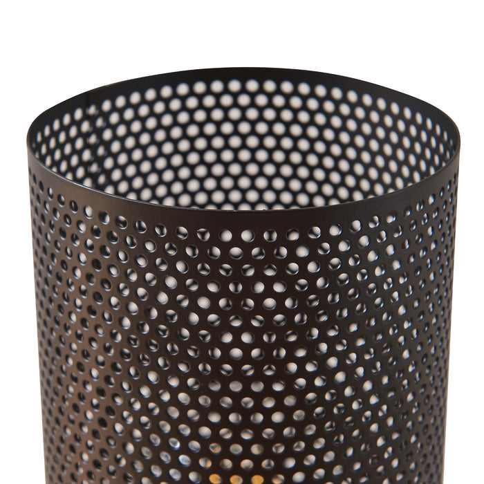 Lampada da Tavolo Comodino Joelleldsvin con Paralume Cilindrico in Metallo 30x14x14 cm - Nero lux.pro