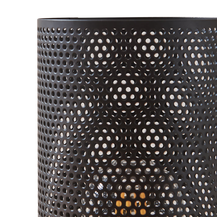 Lampada da Tavolo Comodino Joelleldsvin con Paralume Cilindrico in Metallo 30x14x14 cm - Nero lux.pro