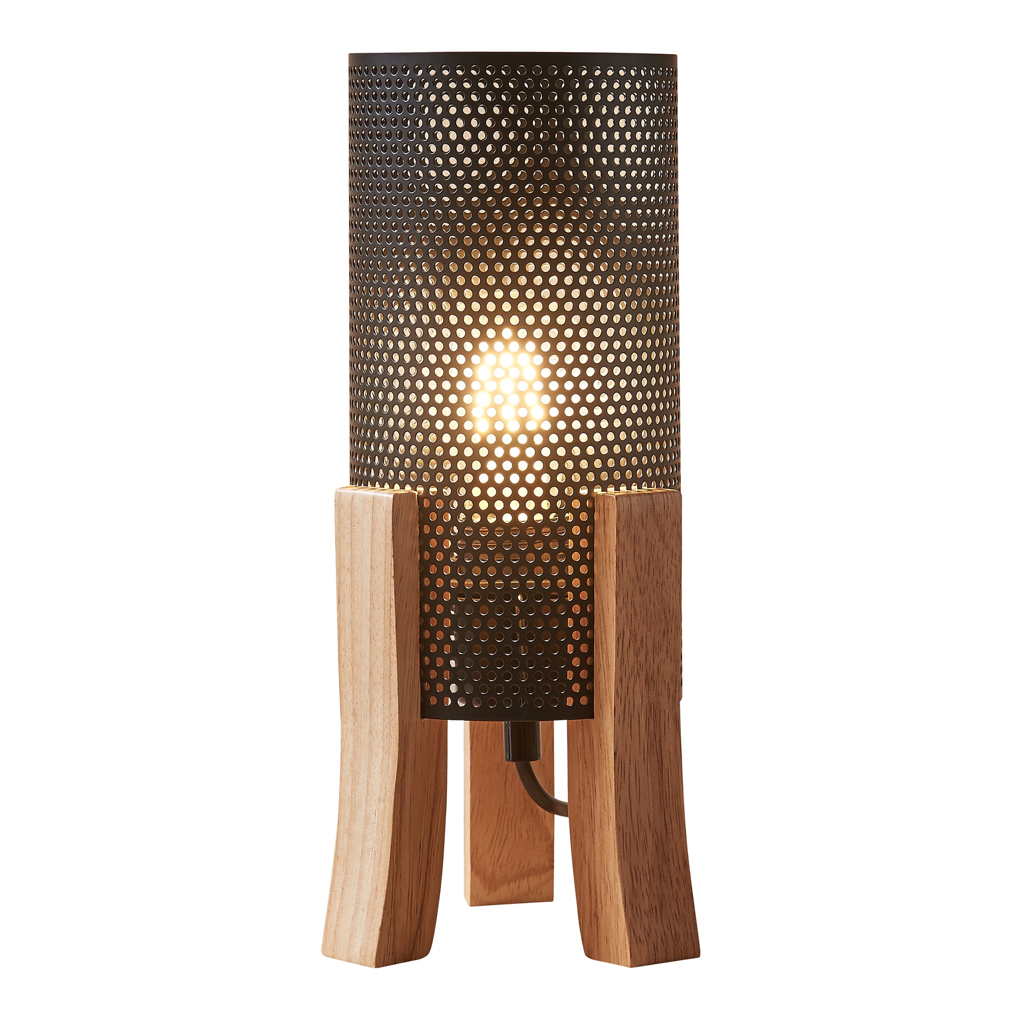 Lampada da Tavolo Comodino Joelleldsvin con Paralume Cilindrico in Metallo 30x14x14 cm - Nero lux.pro