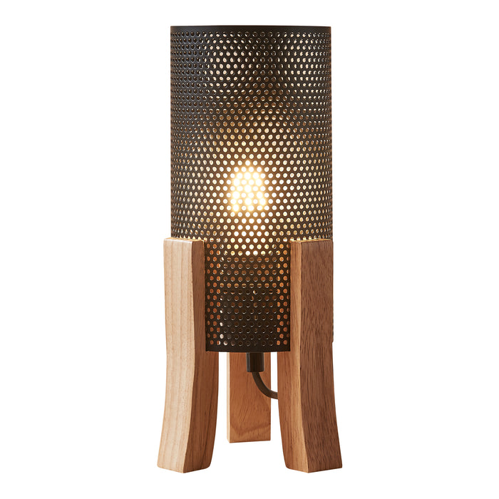 Lampada da Tavolo Comodino Joelleldsvin con Paralume Cilindrico in Metallo 30x14x14 cm - Nero lux.pro