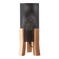 Lampada da Tavolo Comodino Joelleldsvin con Paralume Cilindrico in Metallo 30x14x14 cm - Nero lux.pro