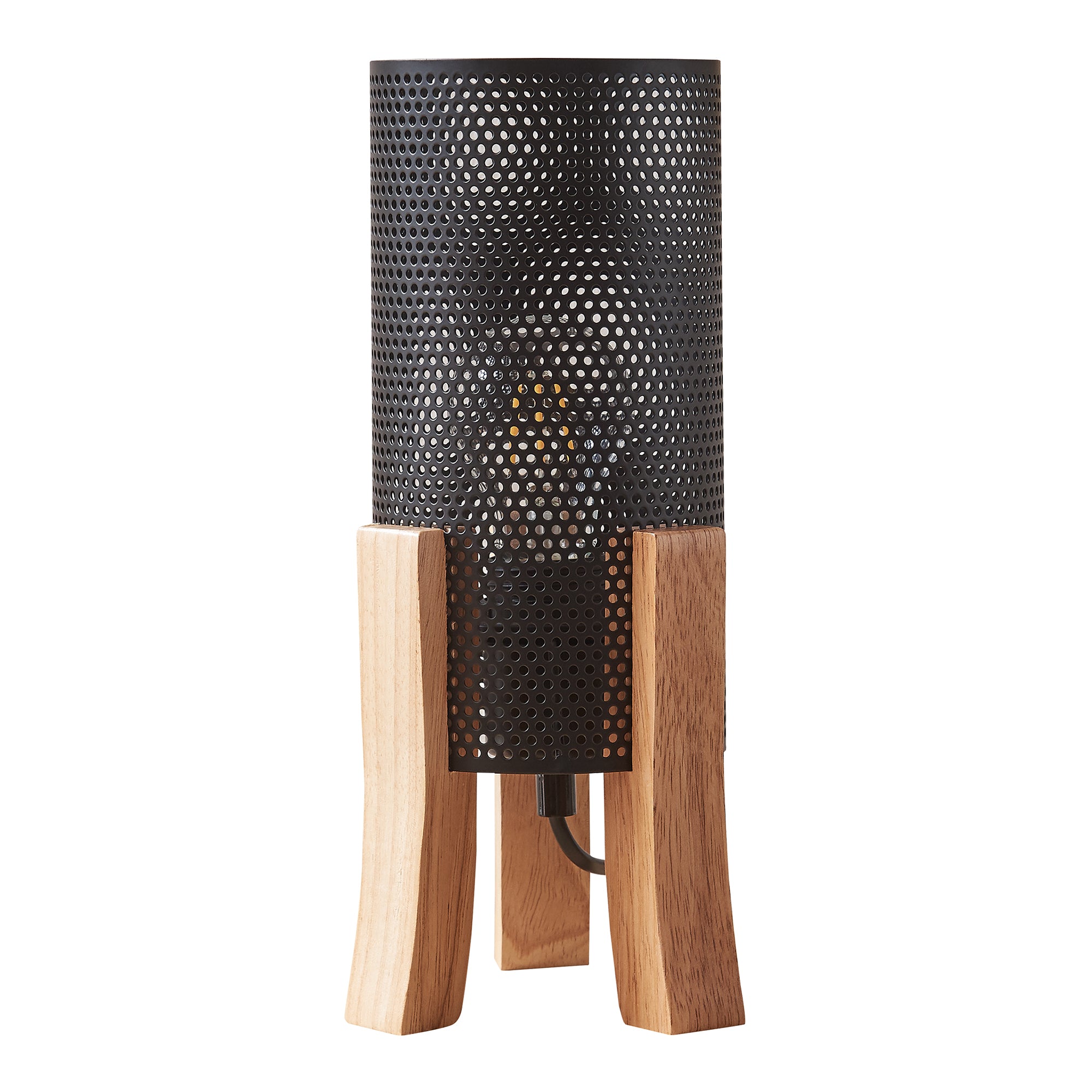 Lampada da Tavolo Comodino Joelleldsvin con Paralume Cilindrico in Metallo 30x14x14 cm - Nero lux.pro