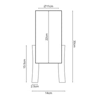 Lampada da Tavolo Comodino Joelleldsvin con Paralume Cilindrico in Metallo 30x14x14 cm - Bianco lux.pro
