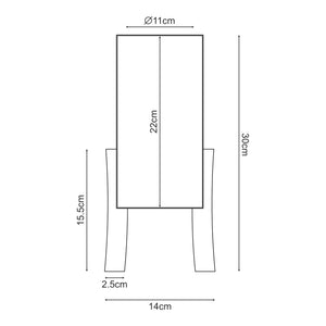 Lampada da Tavolo Comodino Joelleldsvin con Paralume Cilindrico in Metallo 30x14x14 cm - Bianco lux.pro