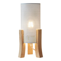 Lampada da Tavolo Comodino Joelleldsvin con Paralume Cilindrico in Metallo 30x14x14 cm - Bianco lux.pro