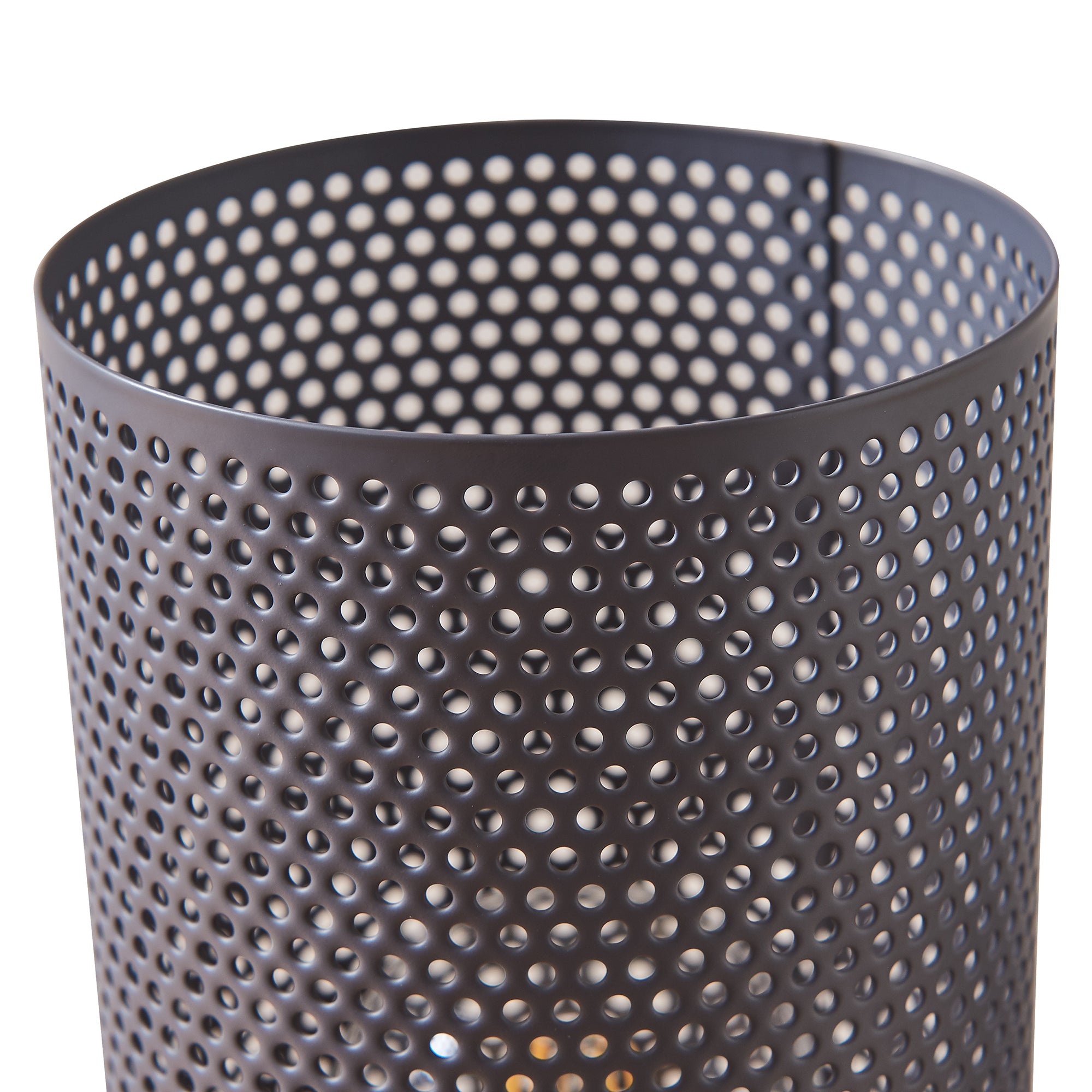 Lampada da Tavolo Comodino Joelleldsvin con Paralume Cilindrico in Metallo 30x14x14 cm - Grigio lux.pro