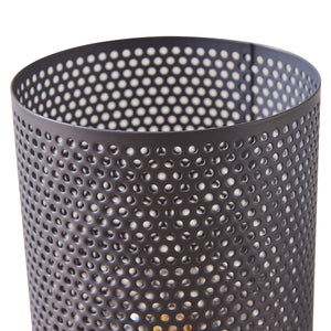 Lampada da Tavolo Comodino Joelleldsvin con Paralume Cilindrico in Metallo 30x14x14 cm - Grigio lux.pro