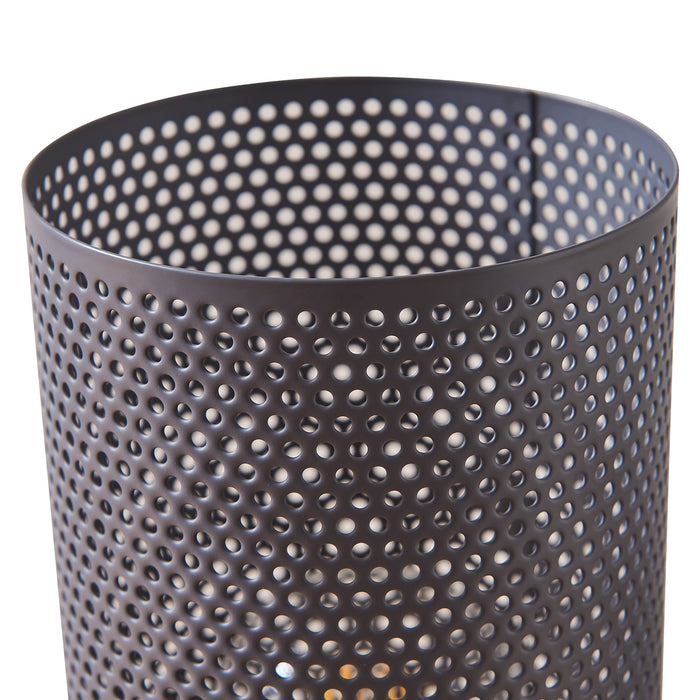 Lampada da Tavolo Comodino Joelleldsvin con Paralume Cilindrico in Metallo 30x14x14 cm - Grigio lux.pro