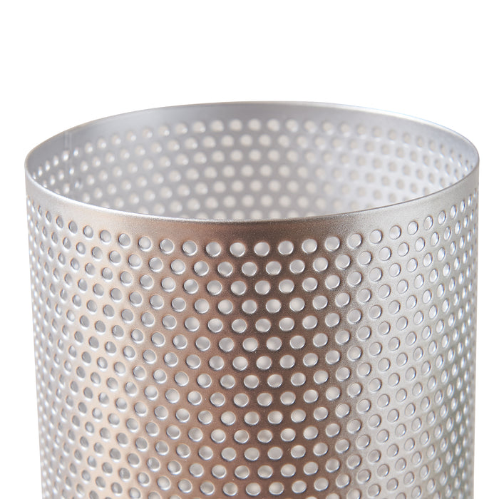 Lampada da Tavolo Comodino Joelleldsvin con Paralume Cilindrico in Metallo 30x14x14 cm - Argento lux.pro