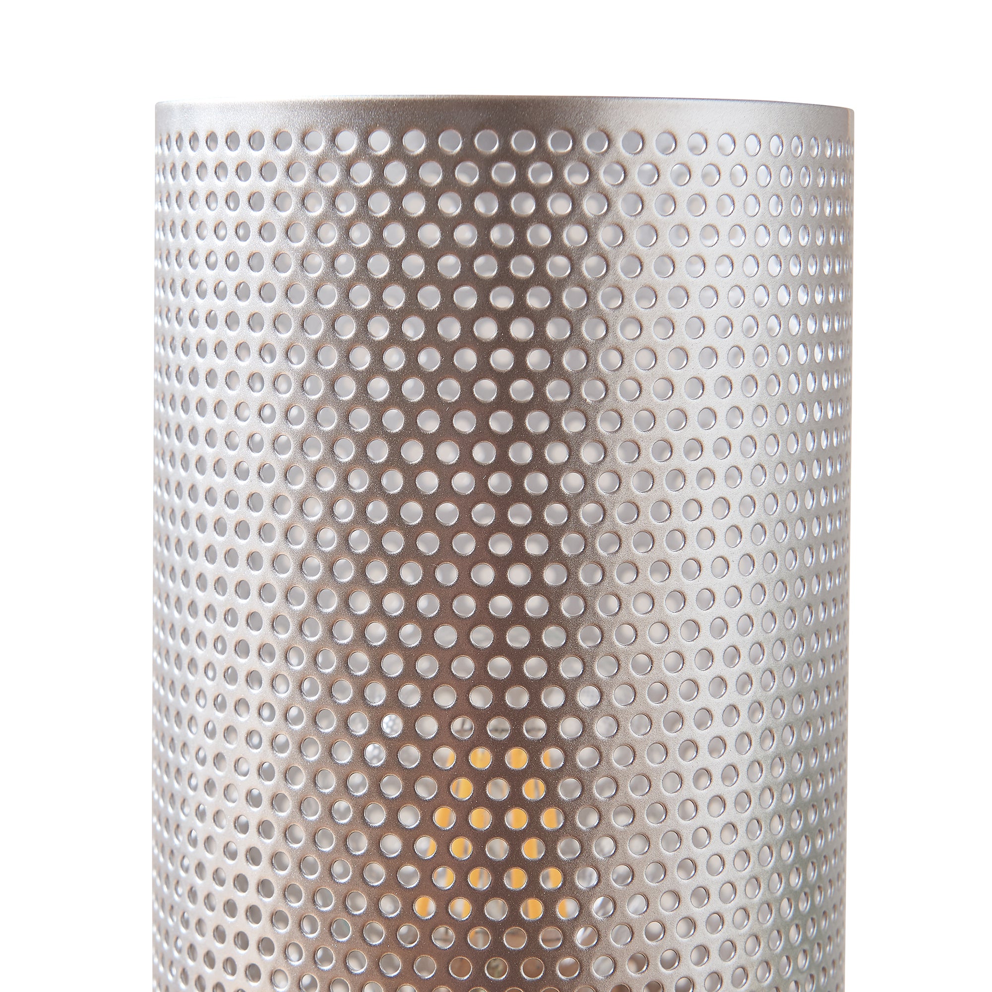 Lampada da Tavolo Comodino Joelleldsvin con Paralume Cilindrico in Metallo 30x14x14 cm - Argento lux.pro