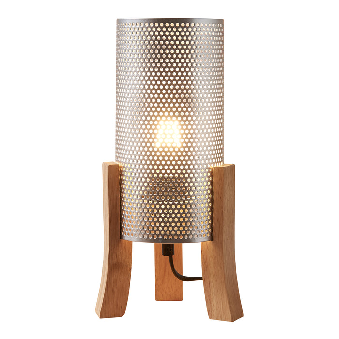 Lampada da Tavolo Comodino Joelleldsvin con Paralume Cilindrico in Metallo 30x14x14 cm - Argento lux.pro