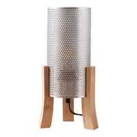 Lampada da Tavolo Comodino Joelleldsvin con Paralume Cilindrico in Metallo 30x14x14 cm - Argento lux.pro