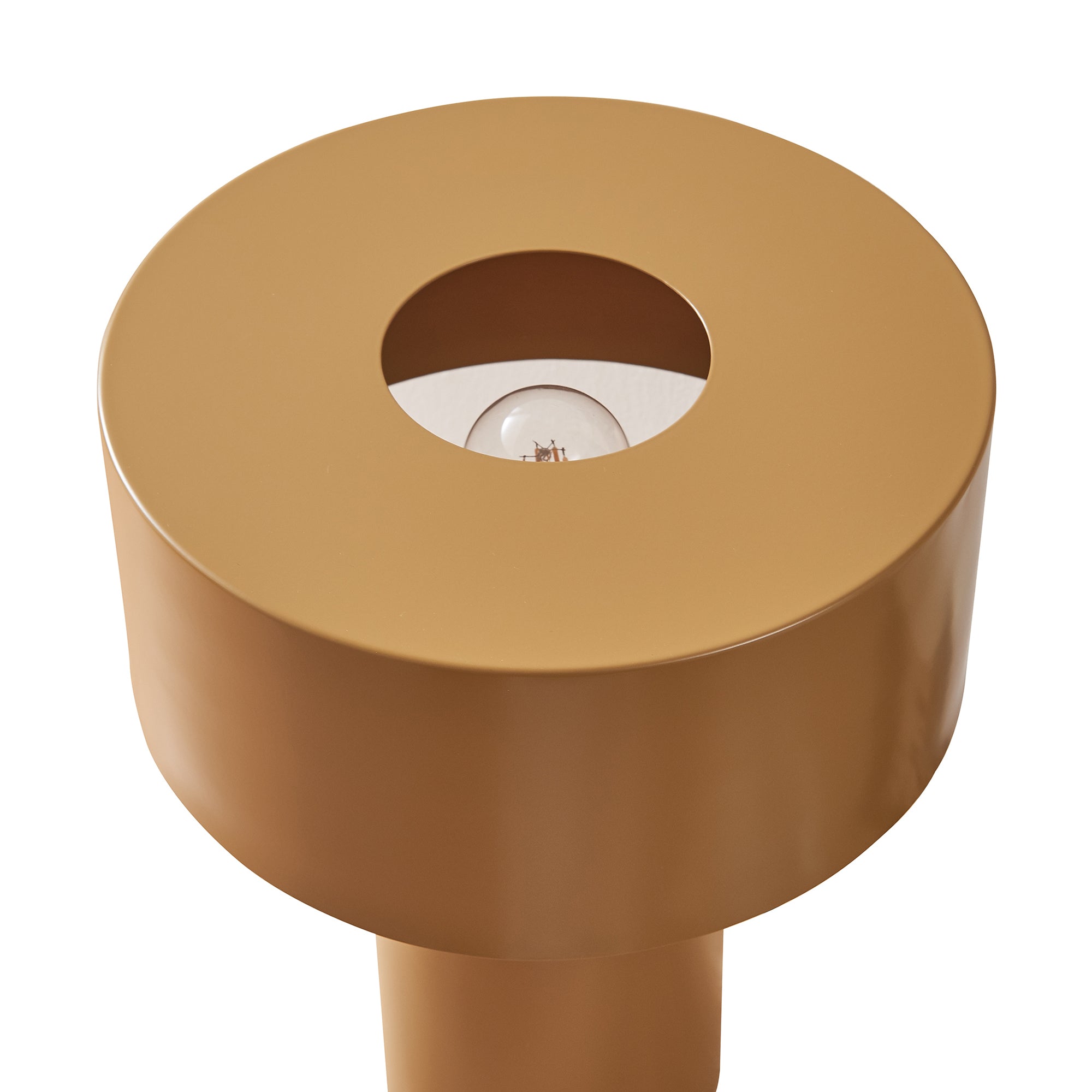 Lampada da Tavolo Cilindrica Kömn in Metallo 37 x Ø30 cm - Marrone lux.pro