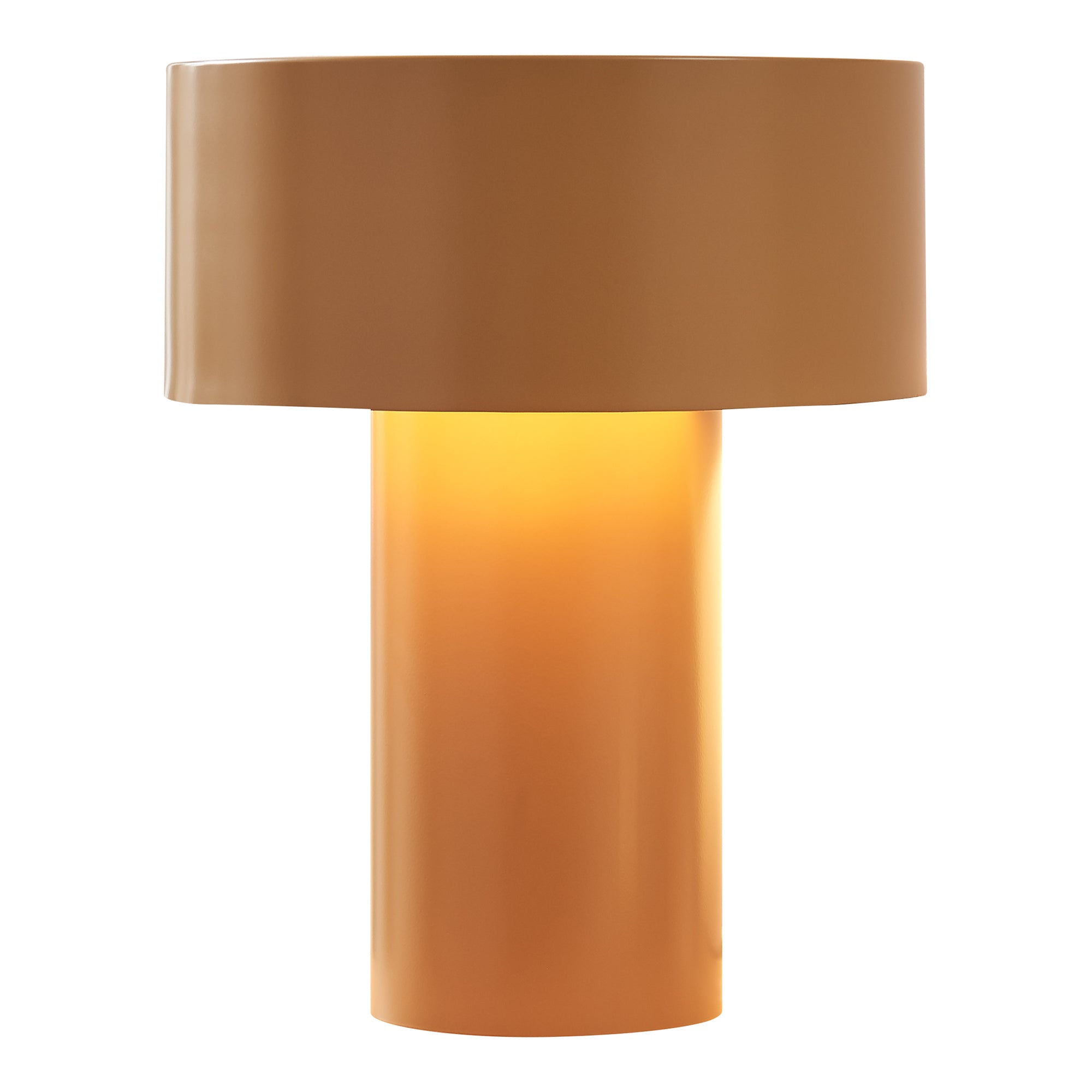 Lampada da Tavolo Cilindrica Kömn in Metallo 37 x Ø30 cm - Marrone lux.pro