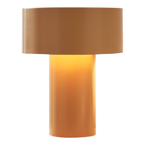 Lampada da Tavolo Cilindrica Kömn in Metallo 37 x Ø30 cm - Marrone lux.pro