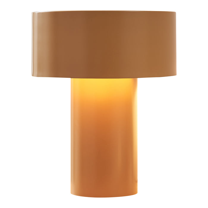 Lampada da Tavolo Cilindrica Kömn in Metallo 37 x Ø30 cm - Marrone lux.pro
