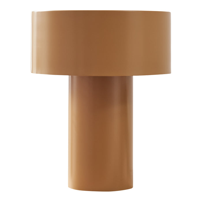 Lampada da Tavolo Cilindrica Kömn in Metallo 37 x Ø30 cm - Marrone lux.pro