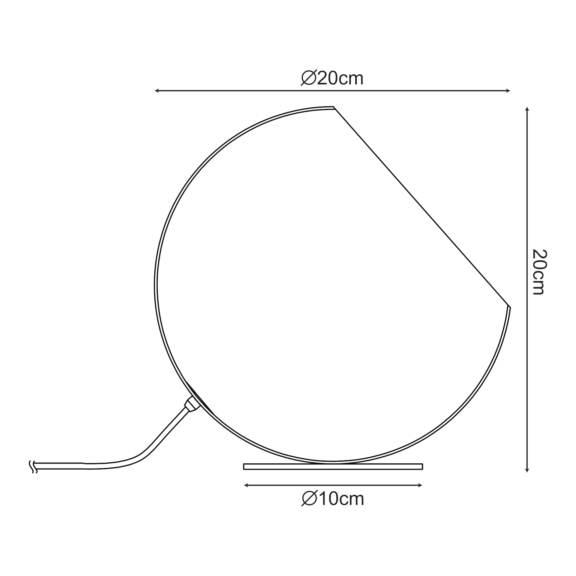 Lampada da Tavolo Lukkodso in Metallo Lampada Semisferica da Comodino Ø20 x 20 cm - Nero lux.pro