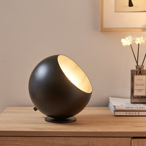 Lampada da Tavolo Lukkodso in Metallo Lampada Semisferica da Comodino Ø20 x 20 cm - Nero lux.pro