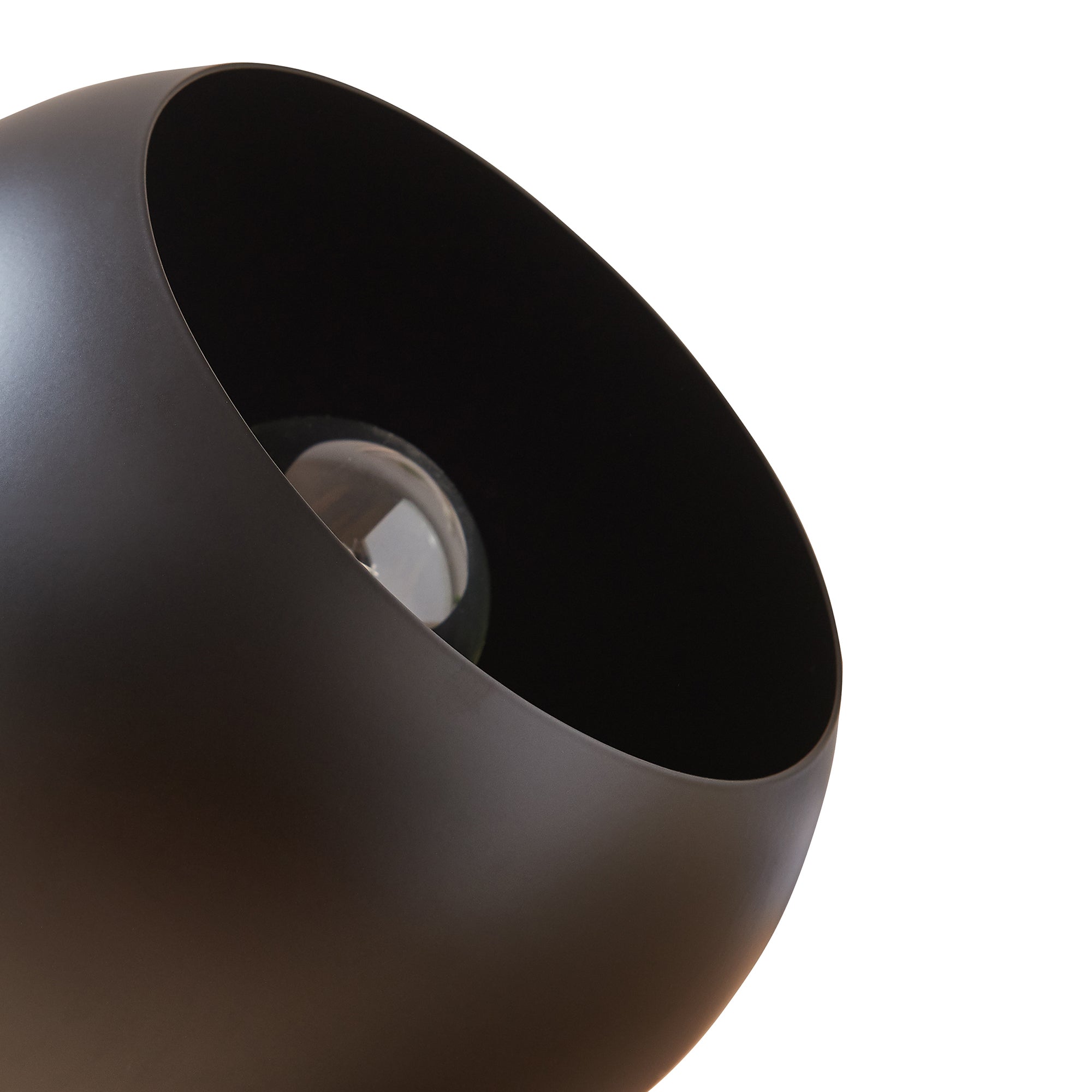 Lampada da Tavolo Lukkodso in Metallo Lampada Semisferica da Comodino Ø20 x 20 cm - Nero lux.pro