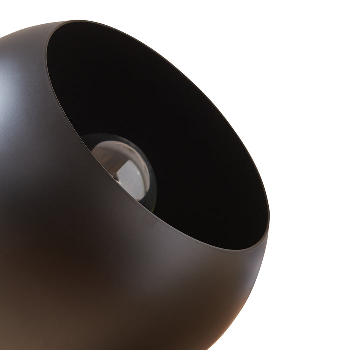Lampada da Tavolo Lukkodso in Metallo Lampada Semisferica da Comodino Ø20 x 20 cm - Nero lux.pro
