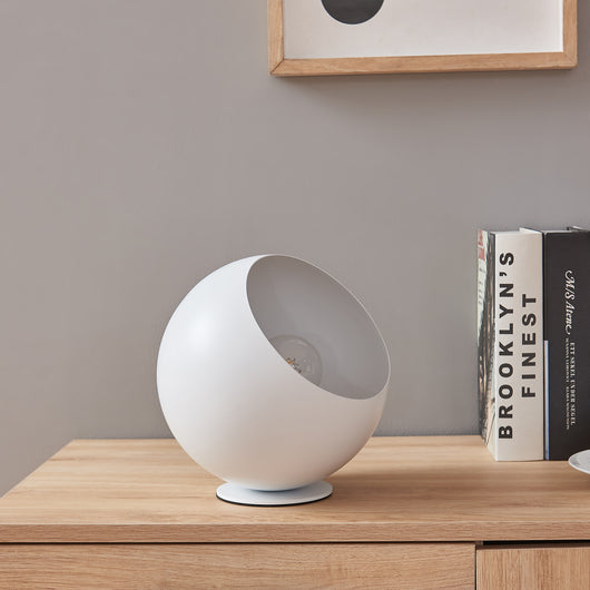 Lampada da Tavolo Lukkodso in Metallo Lampada Semisferica da Comodino Ø20 x 20 cm - Bianco lux.pro