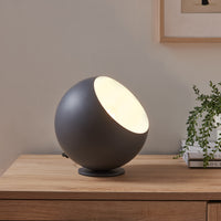 Lampada da Tavolo Lukkodso in Metallo Lampada Semisferica da Comodino Ø20 x 20 cm - Grigio lux.pro