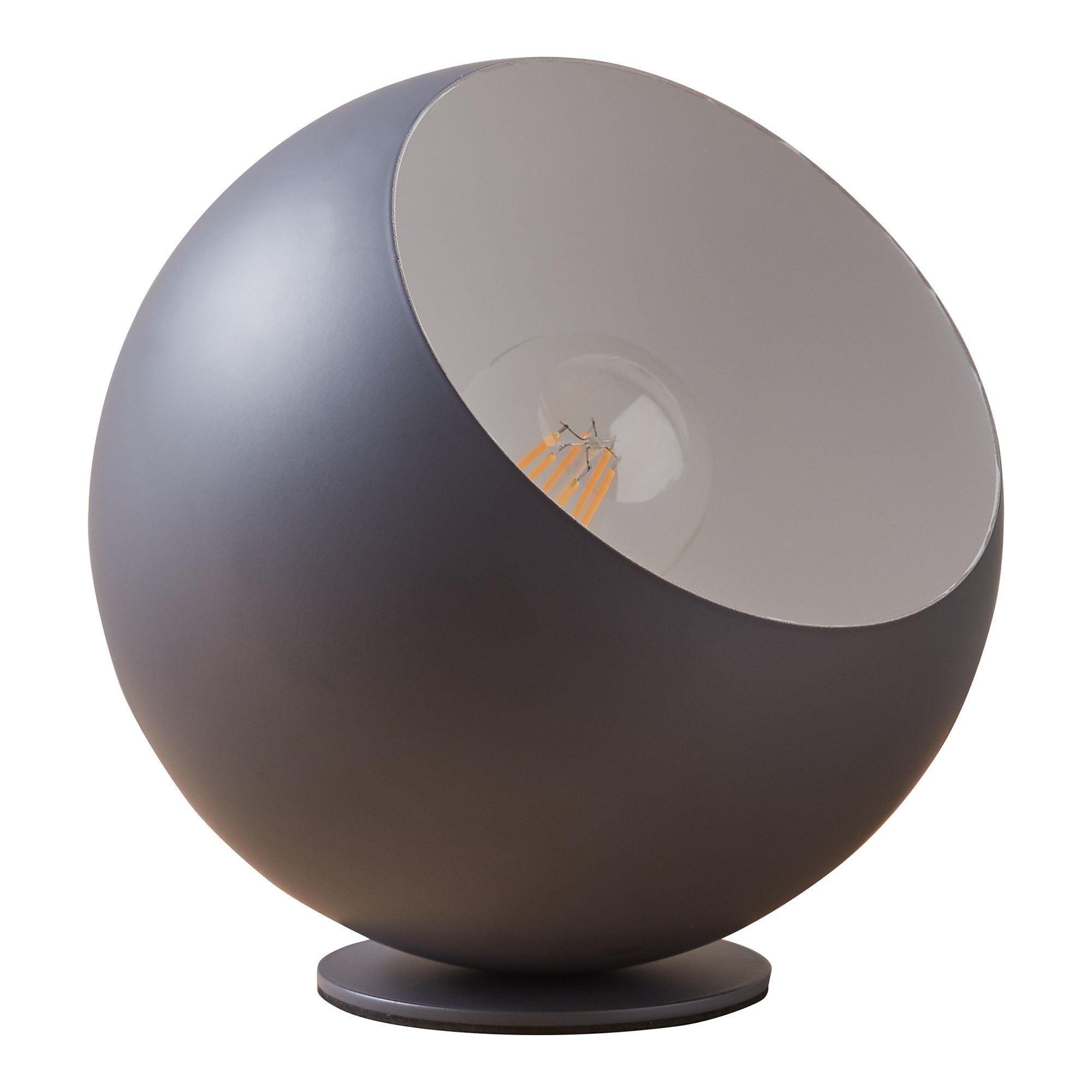 Lampada da Tavolo Lukkodso in Metallo Lampada Semisferica da Comodino Ø20 x 20 cm - Grigio lux.pro