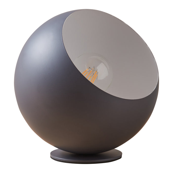 Lampada da Tavolo Lukkodso in Metallo Lampada Semisferica da Comodino Ø20 x 20 cm - Grigio lux.pro