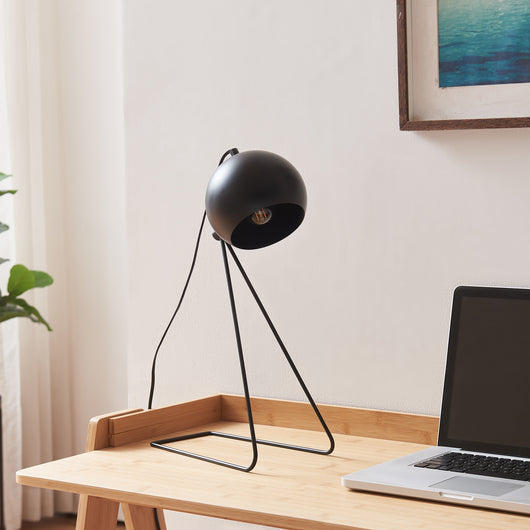 Lampada da Tavolo Scrivania Oldibro in Metallo con Paralume Semisferico 45 x 28 x 15 cm - Nero lux.pro