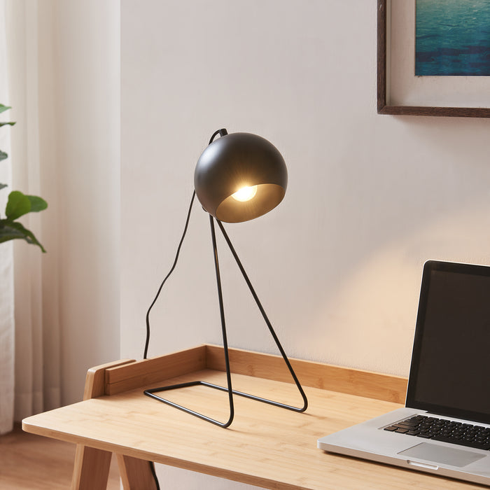 Lampada da Tavolo Scrivania Oldibro in Metallo con Paralume Semisferico 45 x 28 x 15 cm - Nero lux.pro