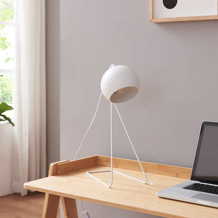 Lampada da Tavolo Scrivania Oldibro in Metallo con Paralume Semisferico 45 x 28 x 15 cm - Bianco lux.pro