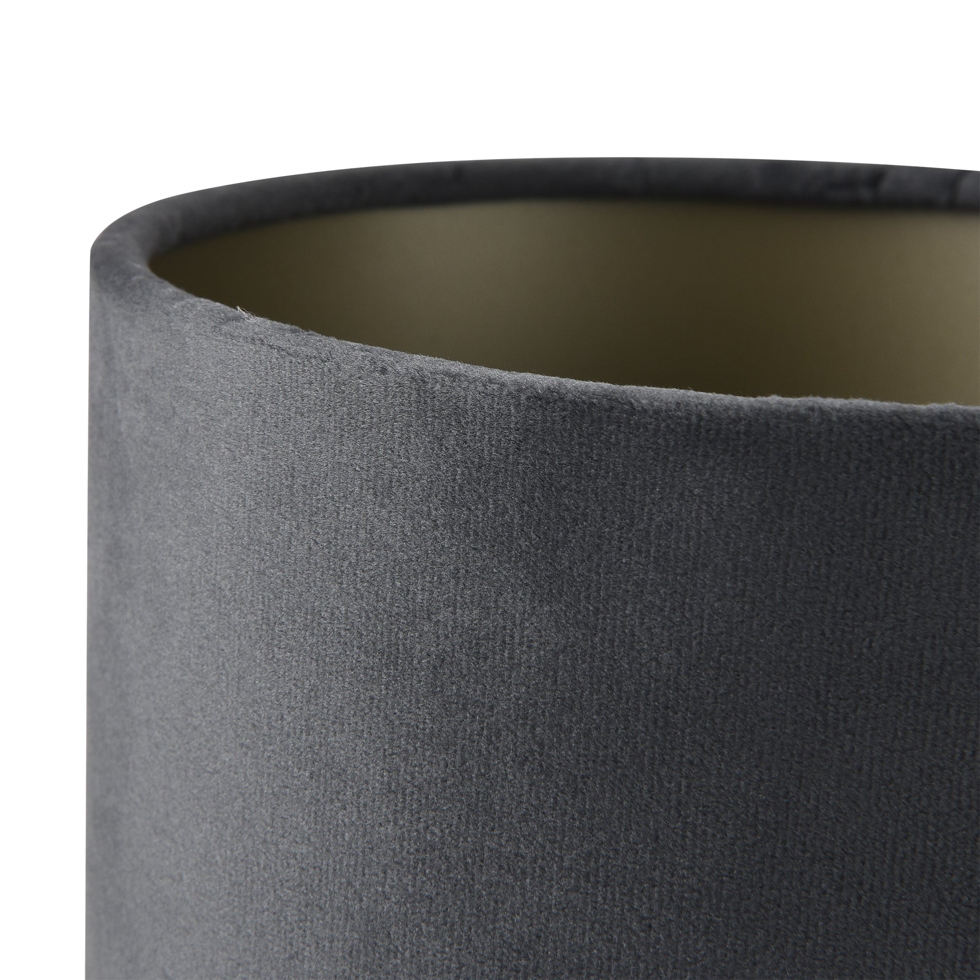 Lampada Deventer da Tavolo Comodino con Paralume Cilindrico in Flanella - Nero/Grigio lux.pro